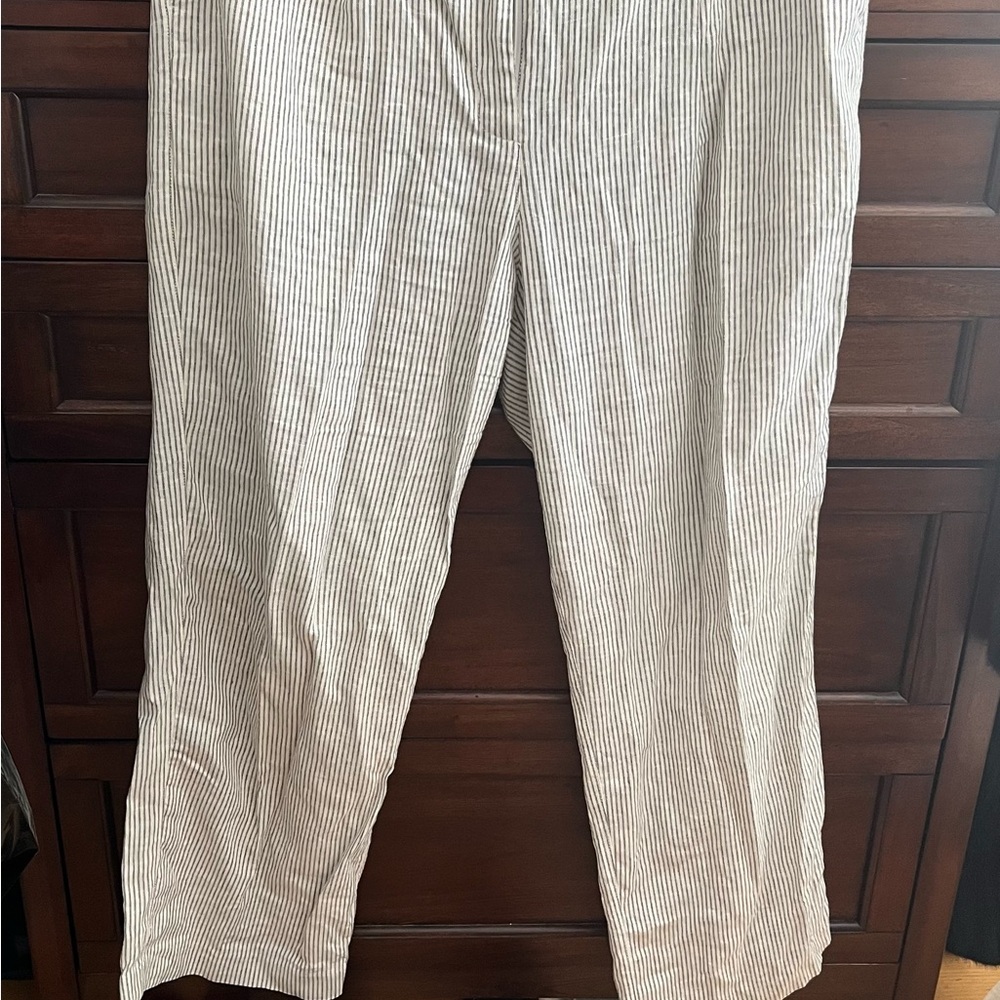 Old Navy Women's Beige Striped Linen
